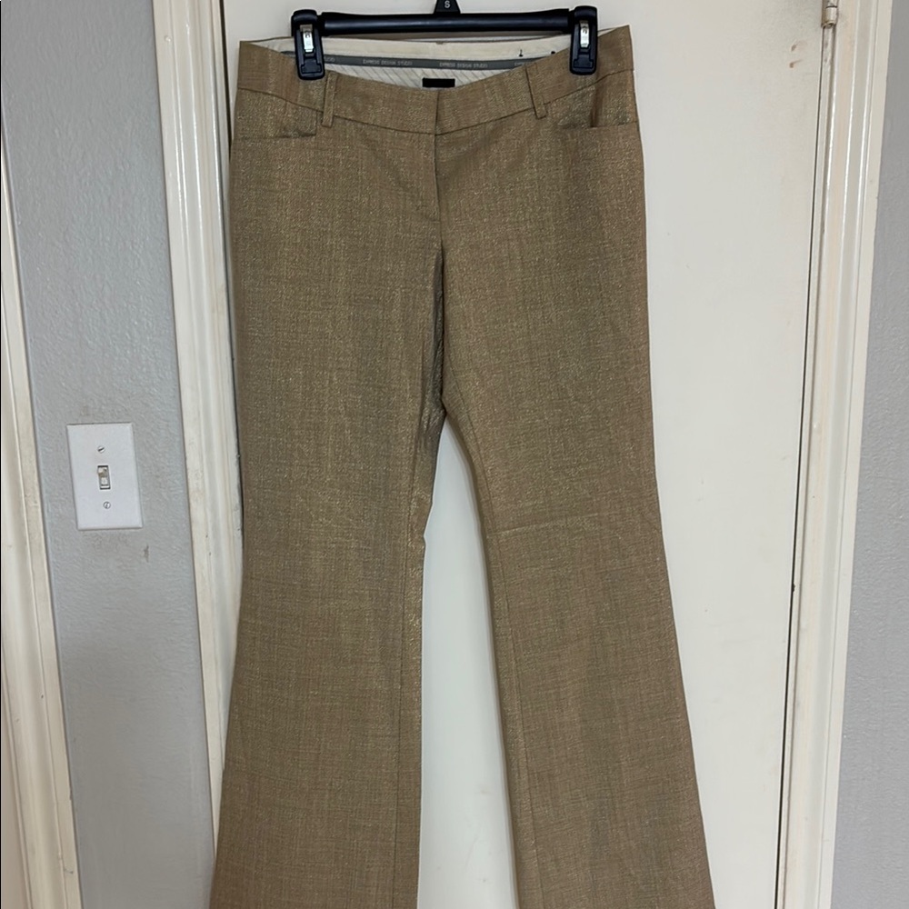 Stylish Gold Express Flared Pants